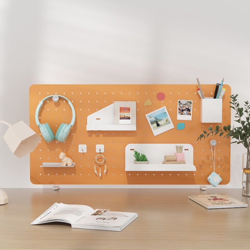 FlexiSpot DDB Lochplatte, Schreibtisch Organizer, DIY-Platte,mittelgroß,740×370mm, Pfirsichfarbe